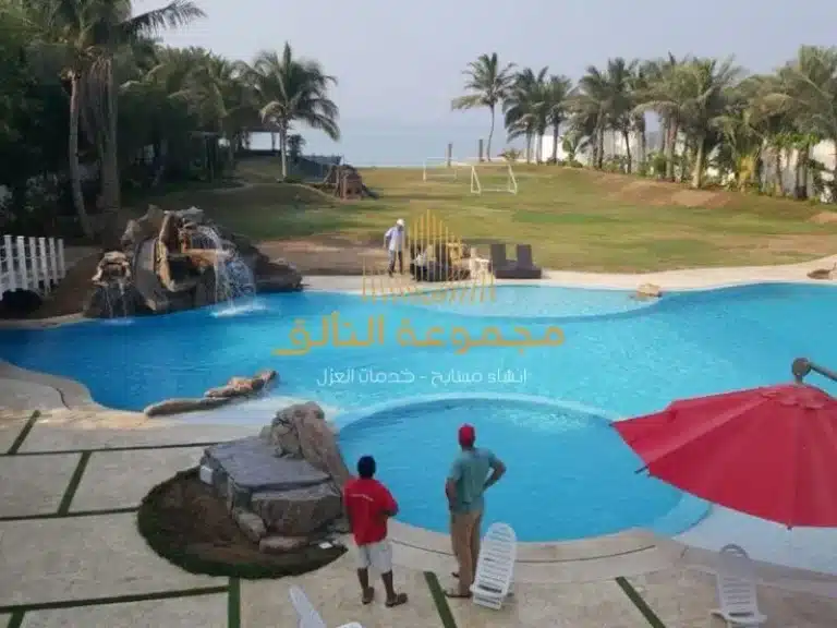 إنشاء مسبح أوفر فلو مودرن في أبحر بجدة